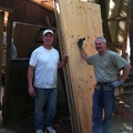 Scott Baker helping Steve Bozorth with Harriet's roof