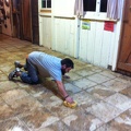 Willy Wiping the Grout