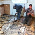 Jim Hamilton removing old floor