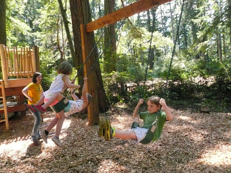 Adventure Camp enjoying swings