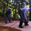 Vince Valin getting ready to roof the plywood