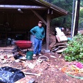 Gardner Hicks helping with removing debris