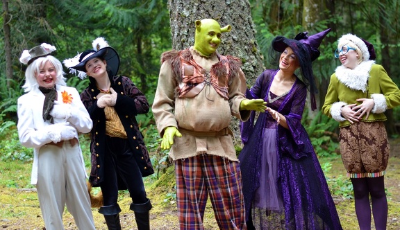 Shrek laughing with Fairy Tale Characters 