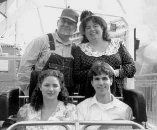 The Frake family enjoying themselves at the 1946 Iowa State Fair, getting ready to ride the roller coaster. State Fair Photo