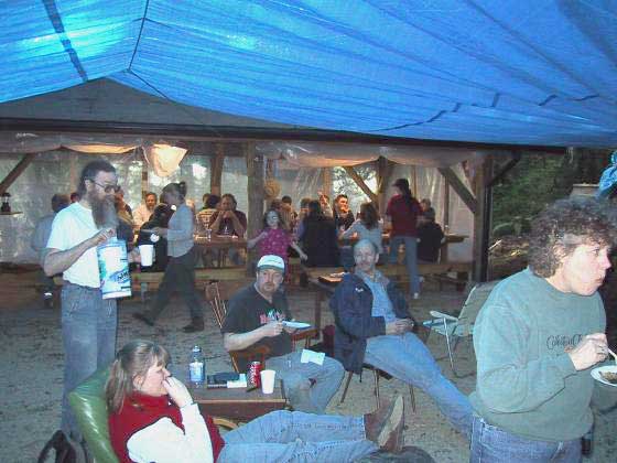 Players eating outside when Kitsap Cabin closed