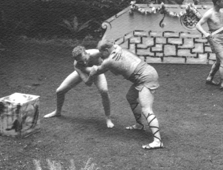 "Holly" Snyder and Dick Kahler as Gladiators.